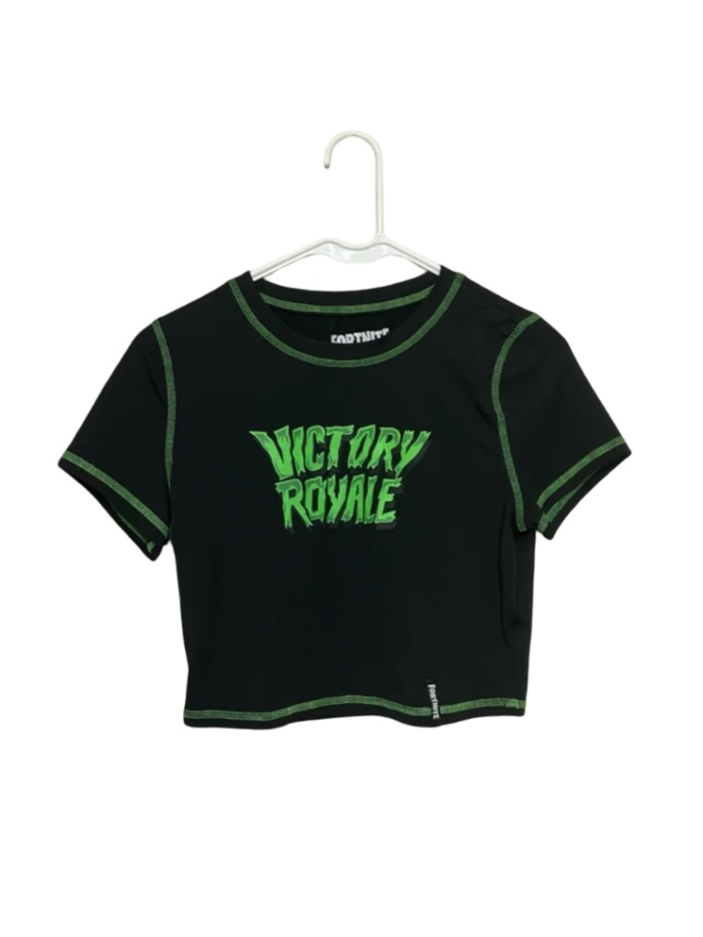 Fortnite Victory Royale Black Green Crop Top Size Small